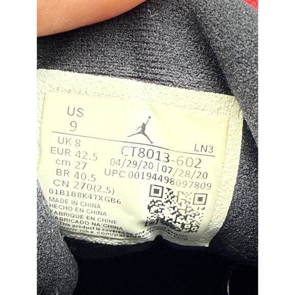 Air Jordan 12 Reverse Flu Game Retro Sneaker Size 9 2020 Red Black CT8013-602 - Picture 6 of 6